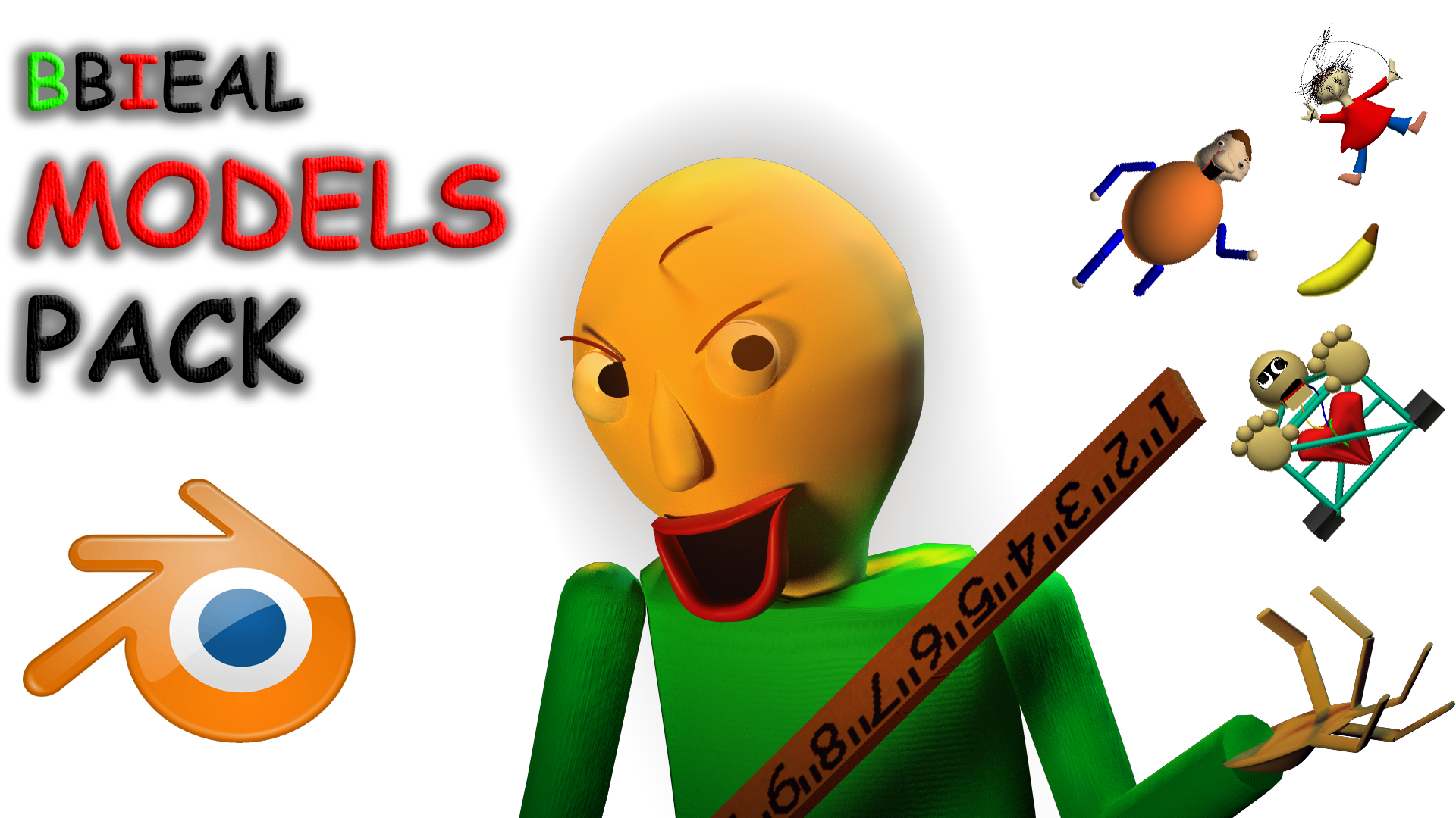 Blender 2.79] Baldi's Basics Plus Model Pack by gabrielgalvao2019