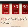 RED Clock and Date 3 Color