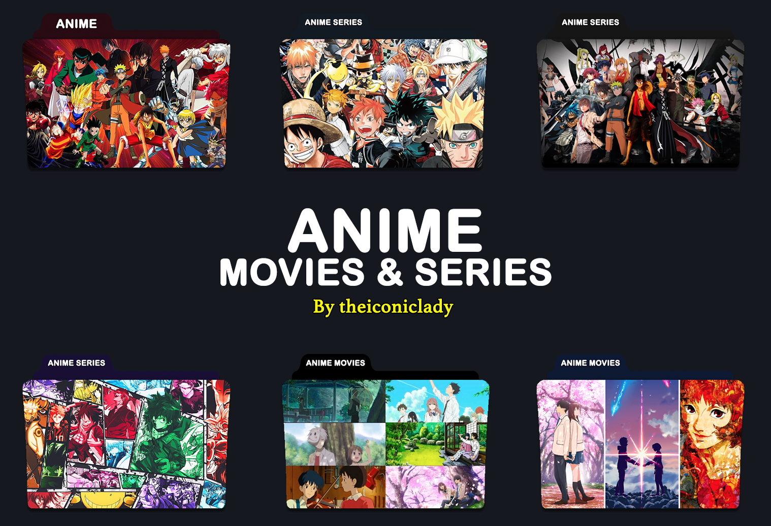 Anime Movies and Series Folder Icons by theiconiclady on DeviantArt