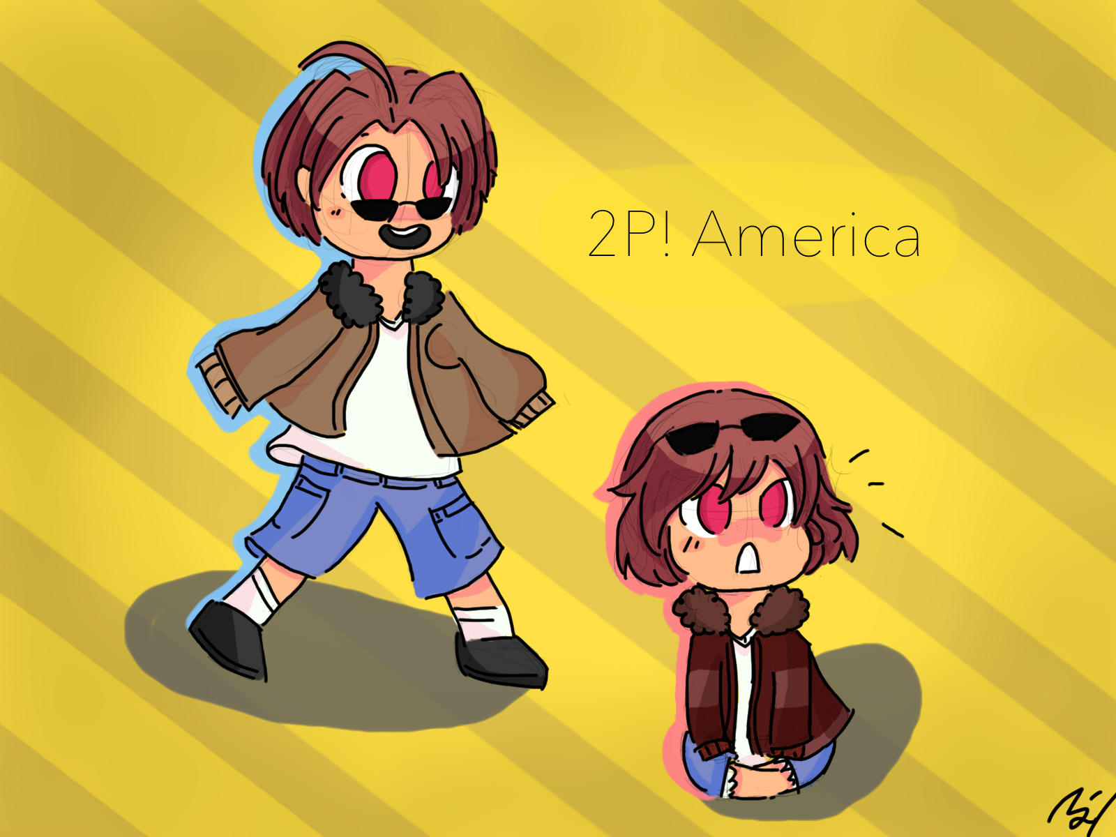 APH 2P! Kid! America and 2p! Kid! Nyo! America