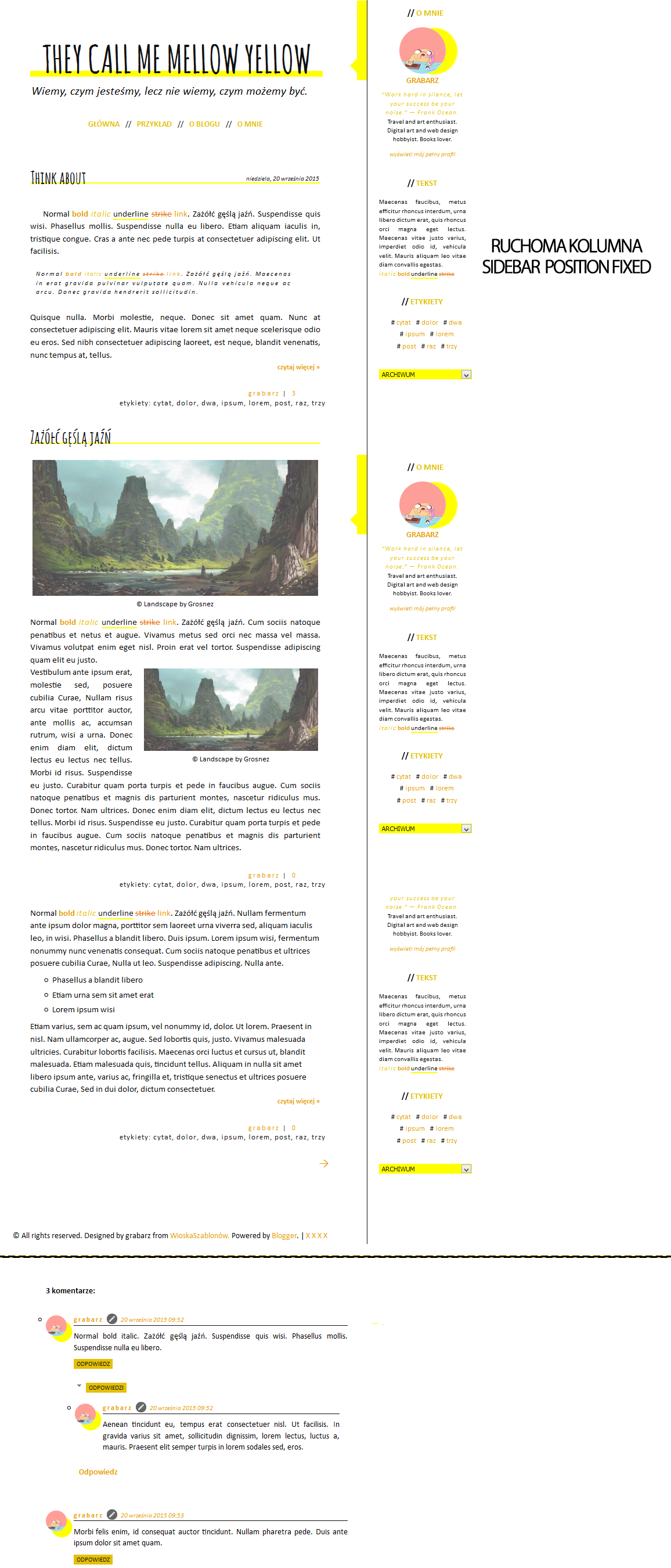 [1304] YELLOW MELLOW // FREE BLOGGER TEMPLATE