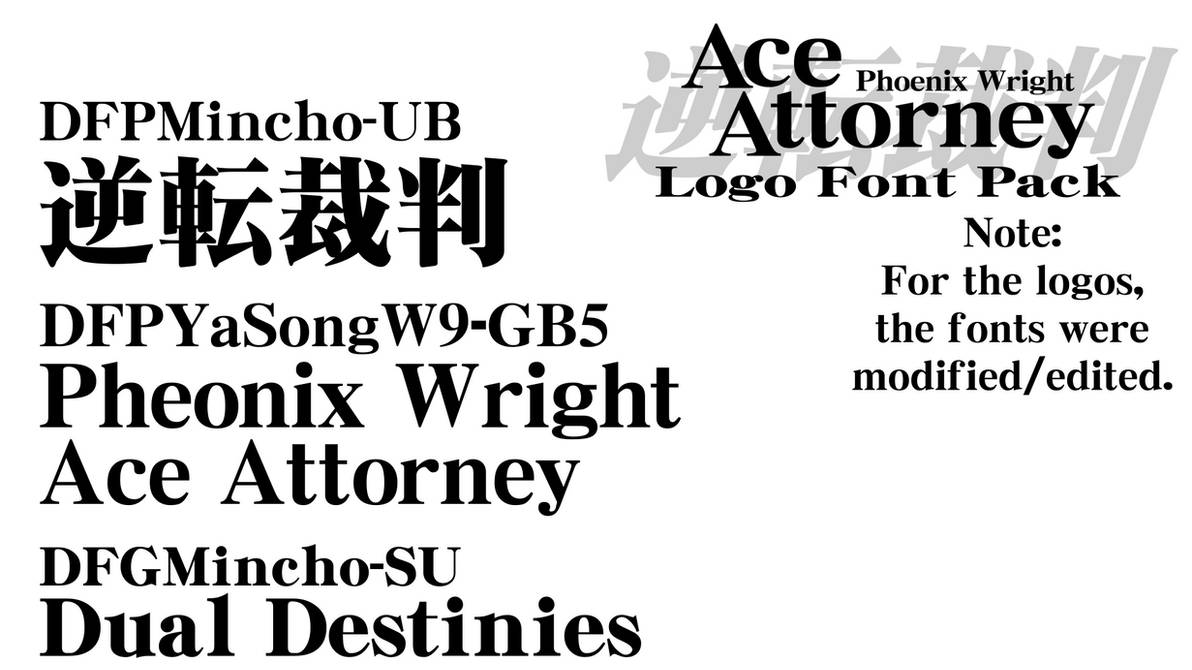 [Fonts] Phoenix WrightAce Attorney Logo Font Pack by
