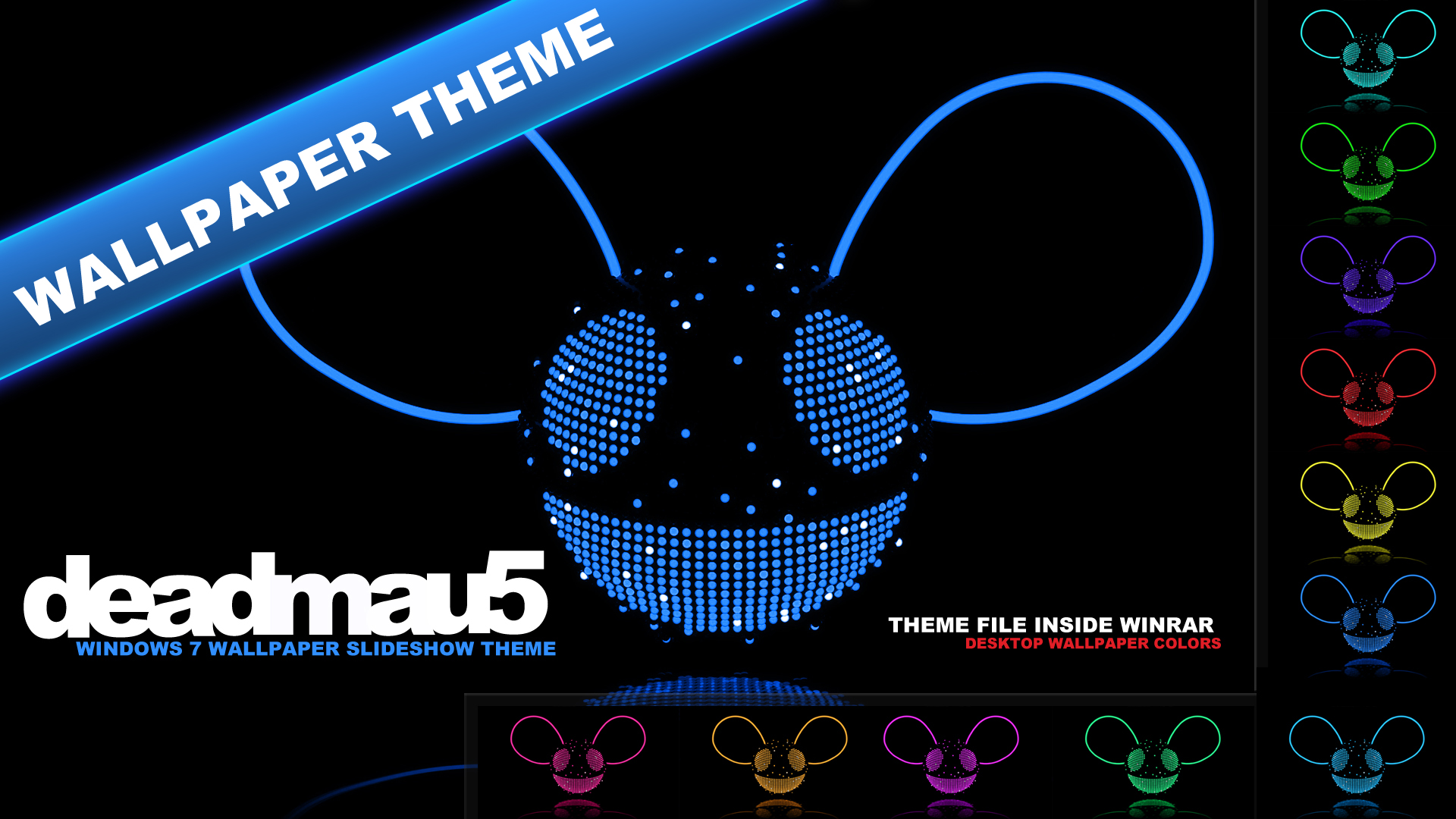 Deadmau5 W7 Wallpaper Theme by iNicKeoN on DeviantArt, image size:1920x1080