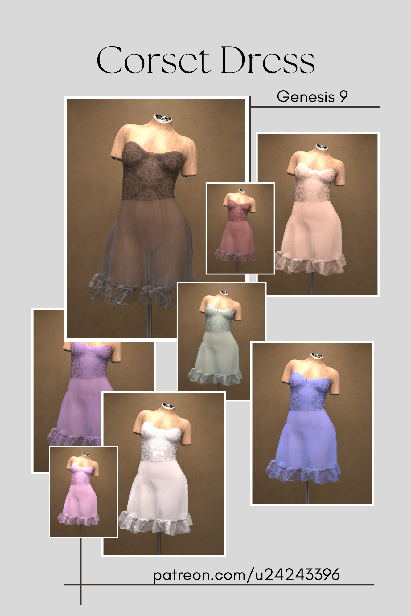Corset Dress for Genesis 9 by Radiantblog on DeviantArt