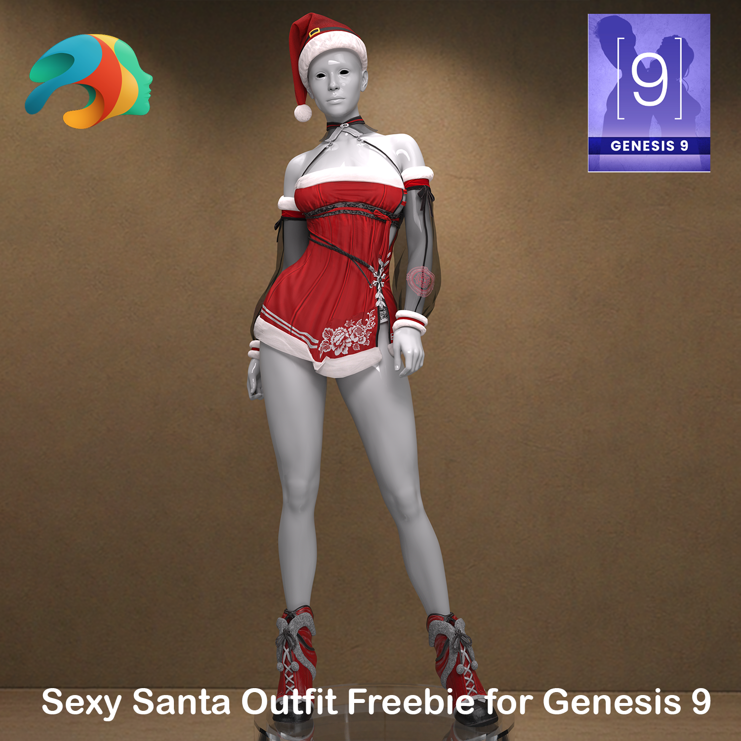 Sexy Santa Outfit Freebie for Genesis 9 by Radiantblog on DeviantArt