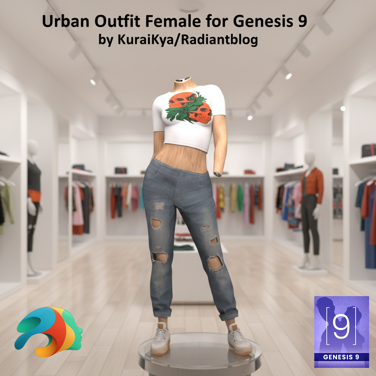Urban Outfit Female for Genesis 9 by Radiantblog on DeviantArt