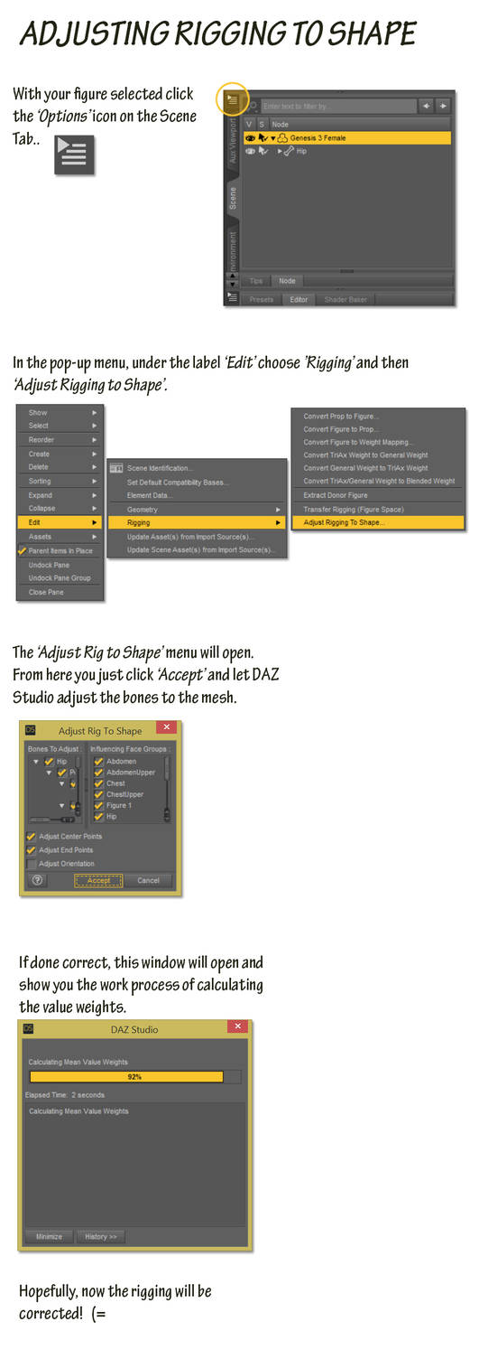 Adjust Rig to Shape - DAZ Studio mini-tutorial by ODDnode on DeviantArt