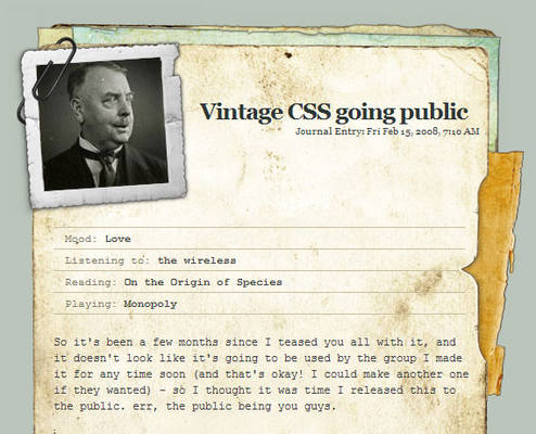Vintage CSS - easy install.