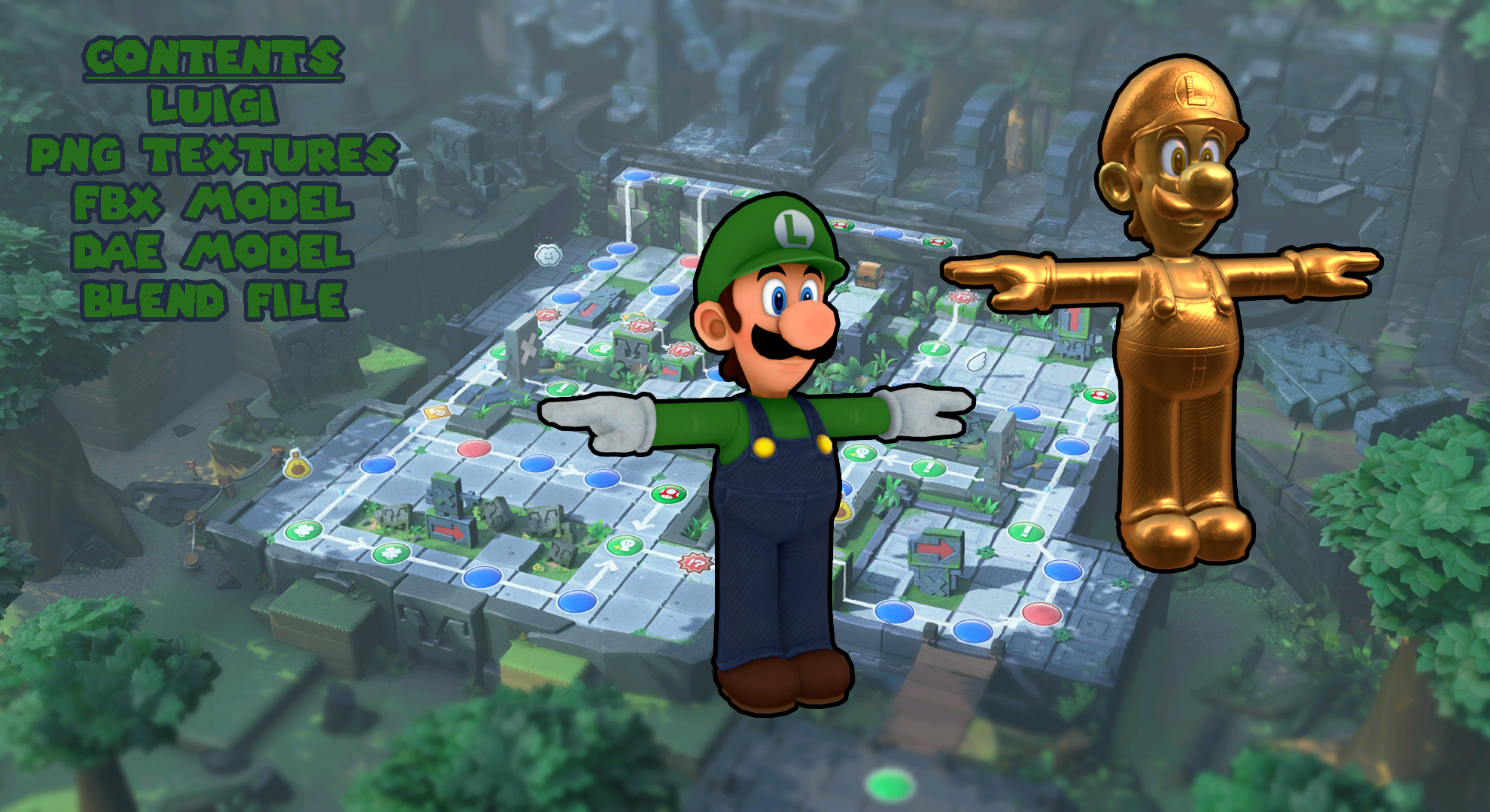 Luigi | Super Mario Party 3D Model By Ninetalescommander On Deviantart