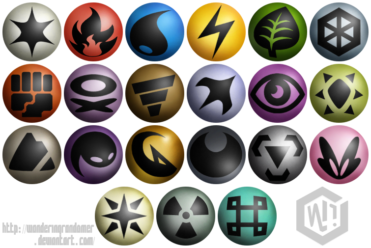 Pokemon Opal Type Symbols by wanderingrandomer on DeviantArt