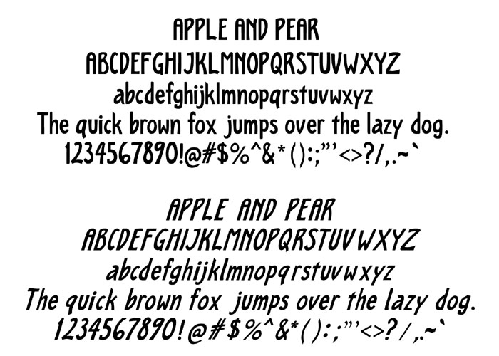 Apple and Pear font