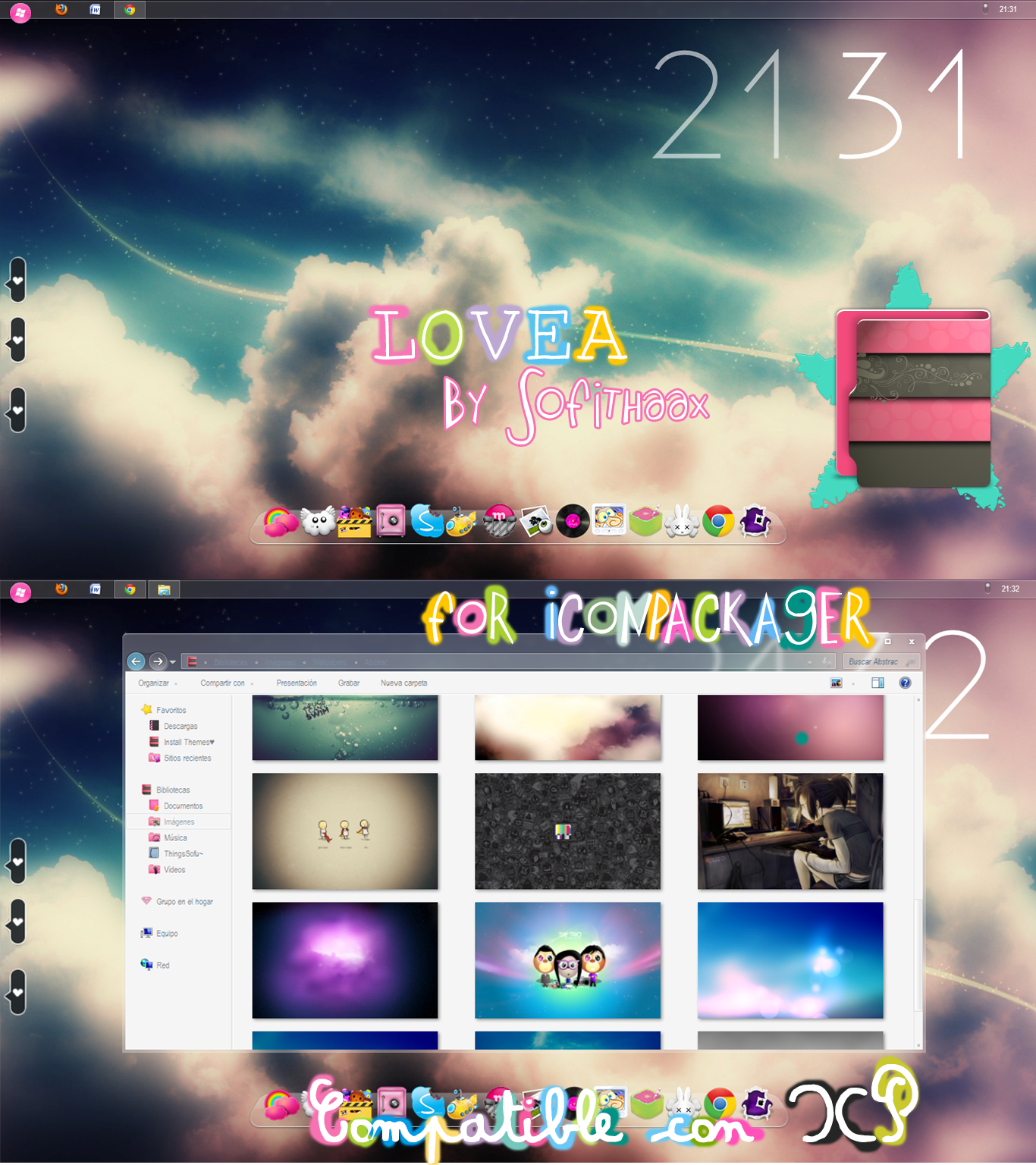 Theme inconpackager LOVEA by Sofithaax