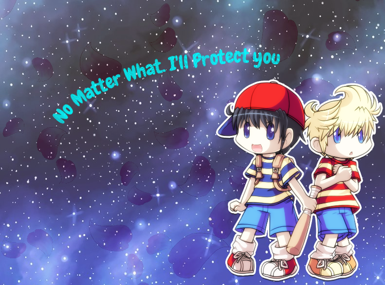 Earthbound Ness and Lucas Background