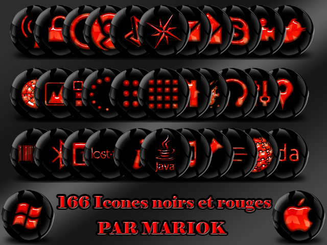 icones black and red