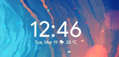 Android Pie Style Clock Rainmeter Skin.