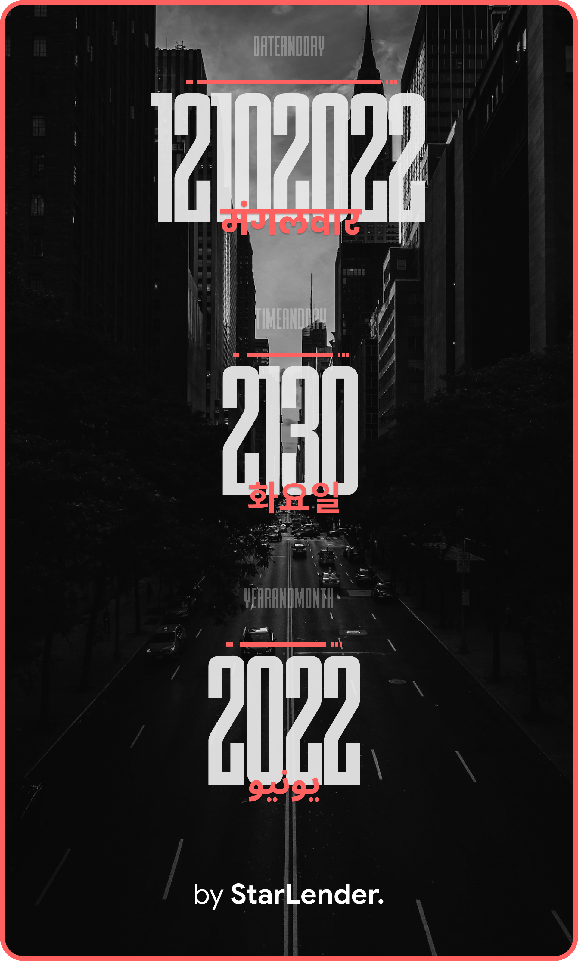 Multilingual Date and Clock Rainmeter Skin. by StarLender on DeviantArt