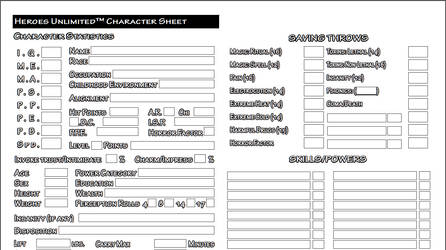 Heroes Unlimited 2022 Character Sheet B