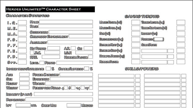 Heroes Unlimited 2022 Character Sheet B