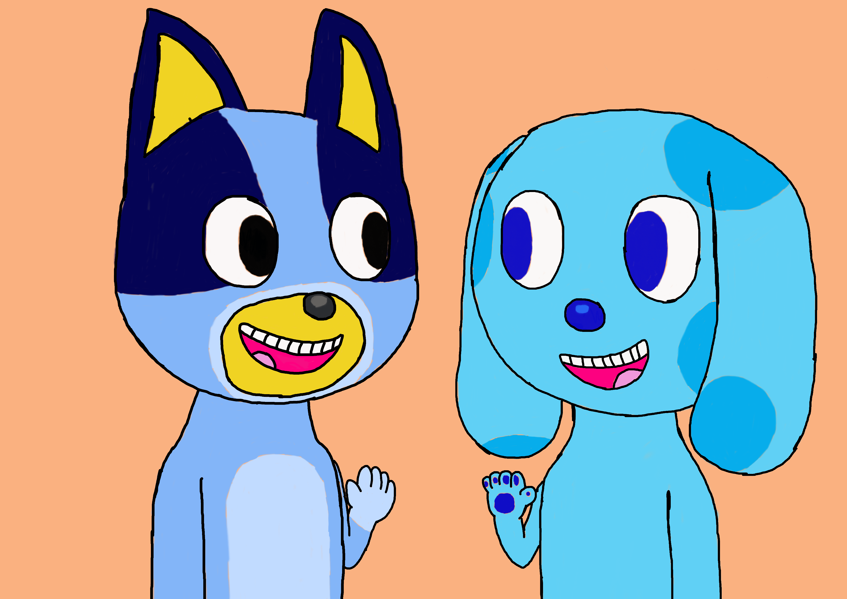 Bluey and Blue by VioletMarine on DeviantArt