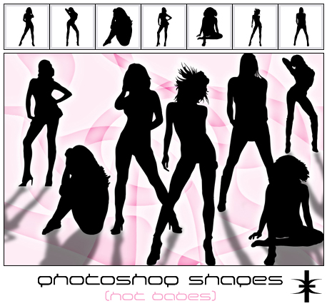 Photoshop Shapes - Hot babes