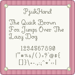 PjukHand Pixel Font by pjuk