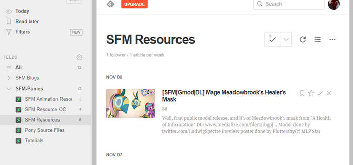 [RSS/OPML] SFM-Ponies Resource Gallery Feeds