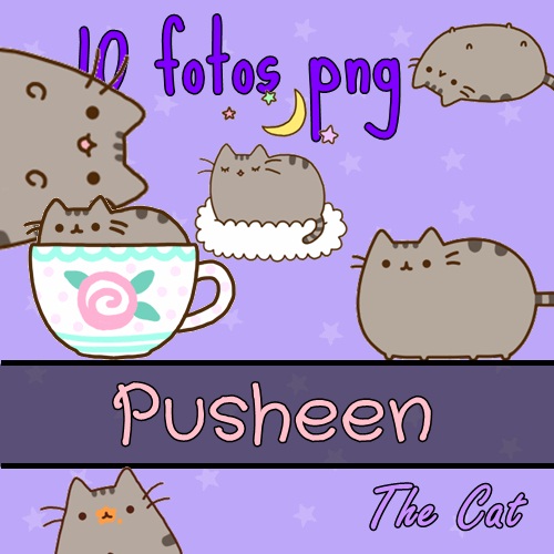 Pack 10 PNG PusheenTheCat!!