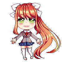 Monika Pixel Icon (DDLC) free use, READ INFO by Chiyo-Nano on DeviantArt