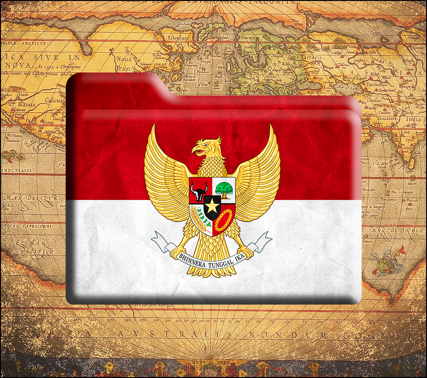 Indonesia Grunge Flag HD Folder (Mac And Windows)