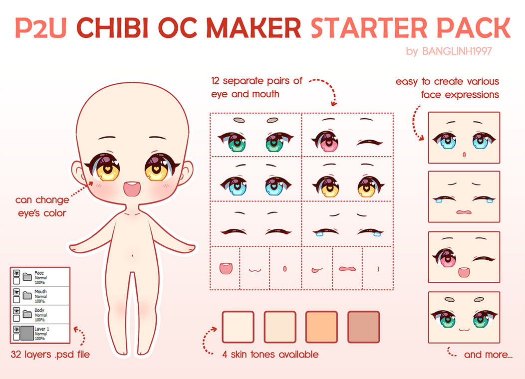 P2U: OC Base Pack by BangLinh1997 on DeviantArt