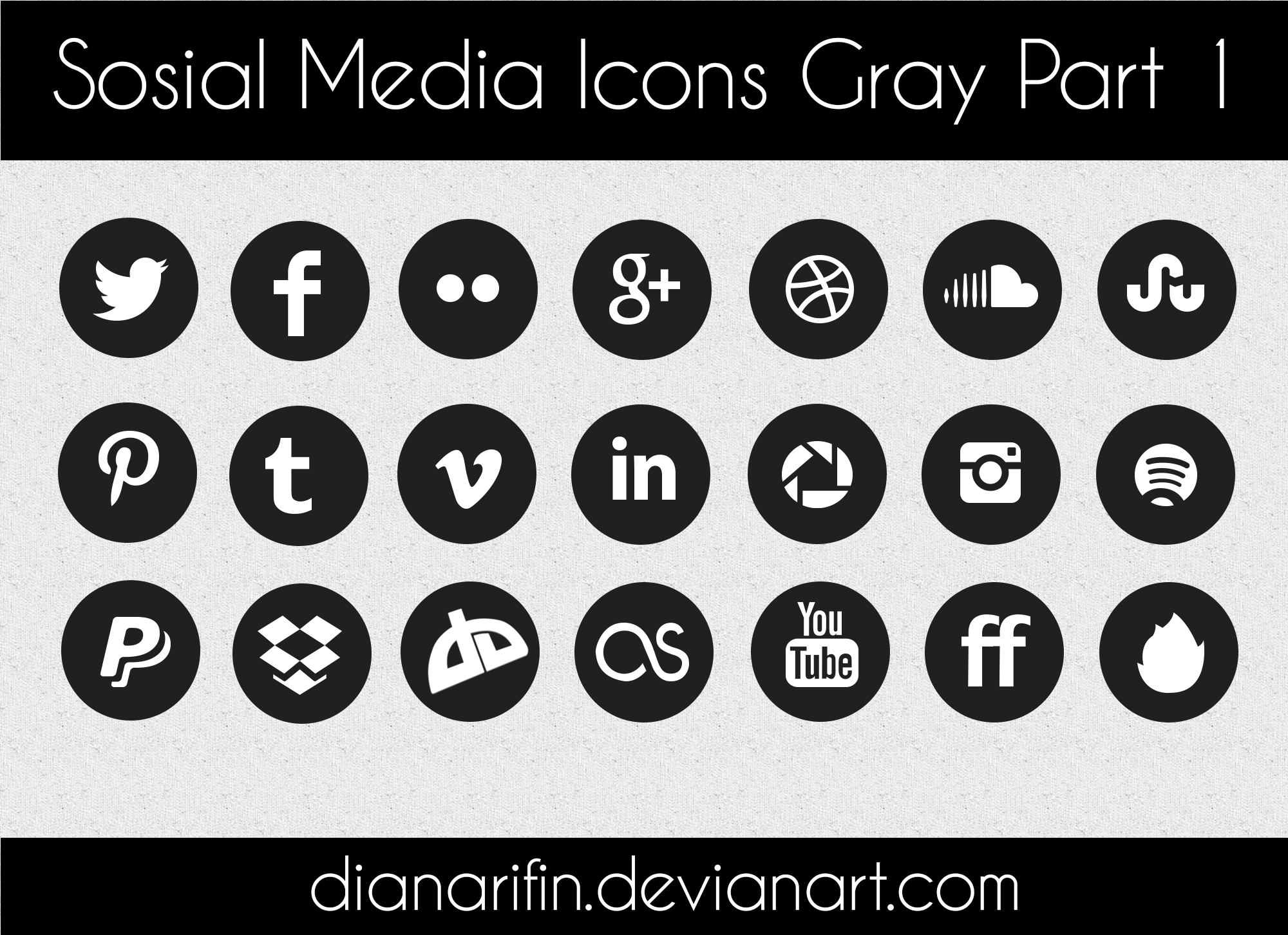 Social Media Icons Gray Part 1 By Dianarifin On Deviantart