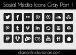 social media icons Gray part 1