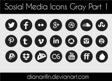 social media icons Gray part 2