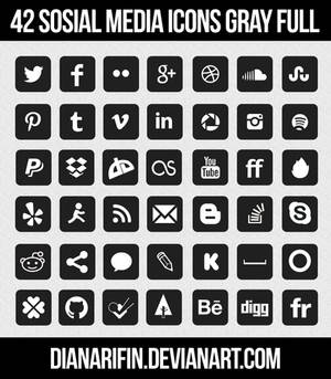 42 ICONS SOCIAL MEDIA GRAY