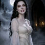Vampire Woman Misty in Ethereal White Gown - Cathryne Delamort