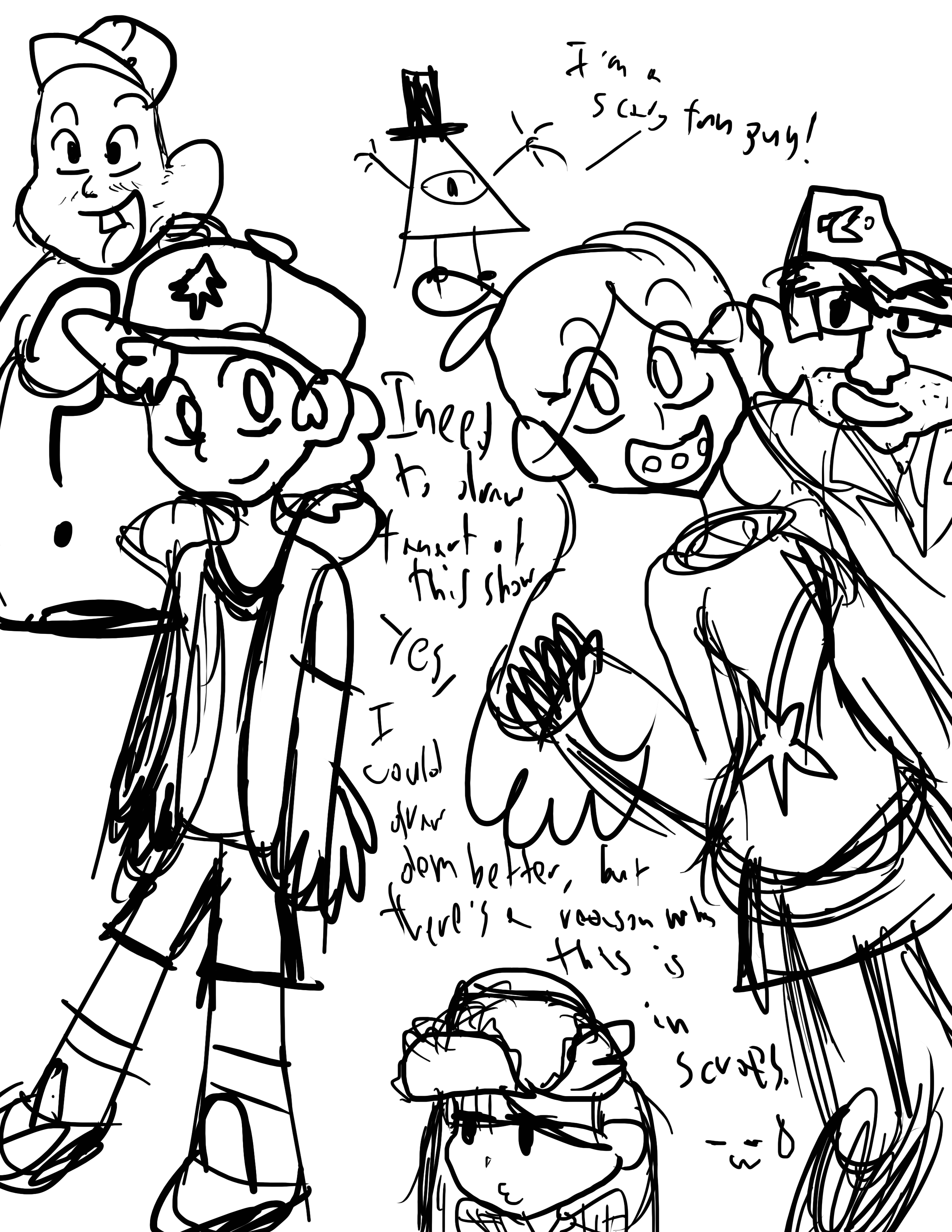 Gravity Falls sketch dump (tablet practice) by AxelDK64 on DeviantArt