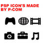 PSP glass icons-black