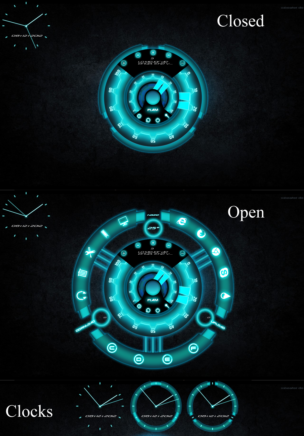 Rainmeter Theme (Animated - Modern Black/White) by DesignedByToxic on DeviantArt
