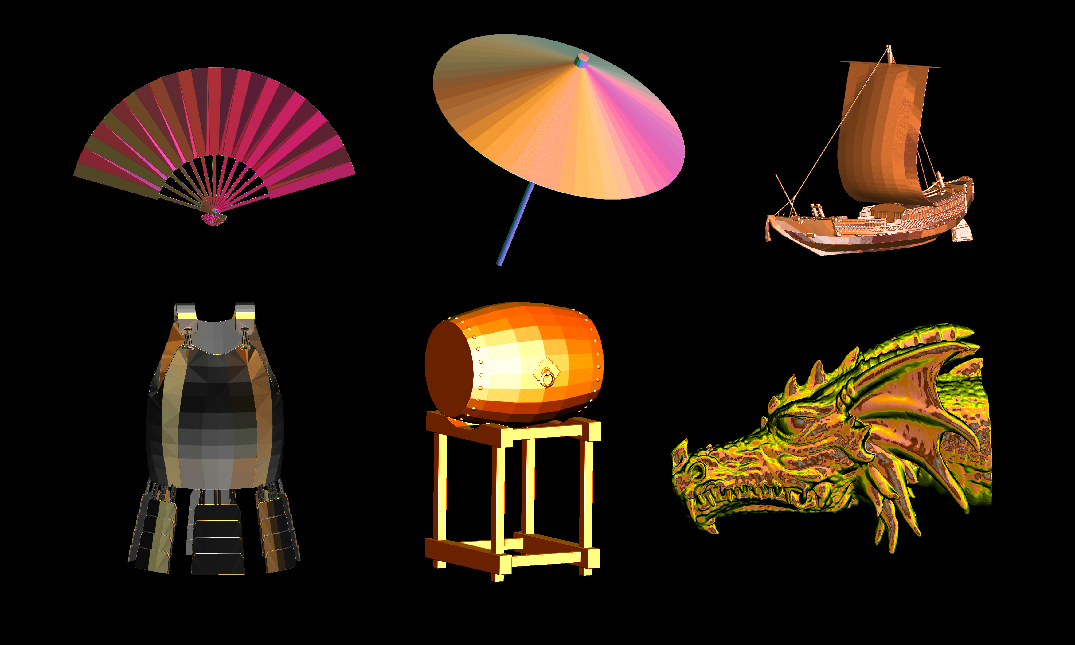 Incendia Japanese Themed STL Mesh Baseshapes