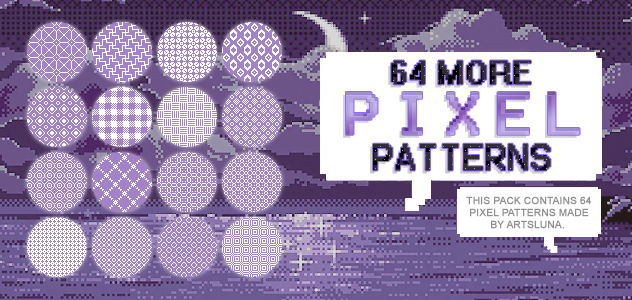 64 Pixel Patterns By Artsluna by artslunaresources on DeviantArt