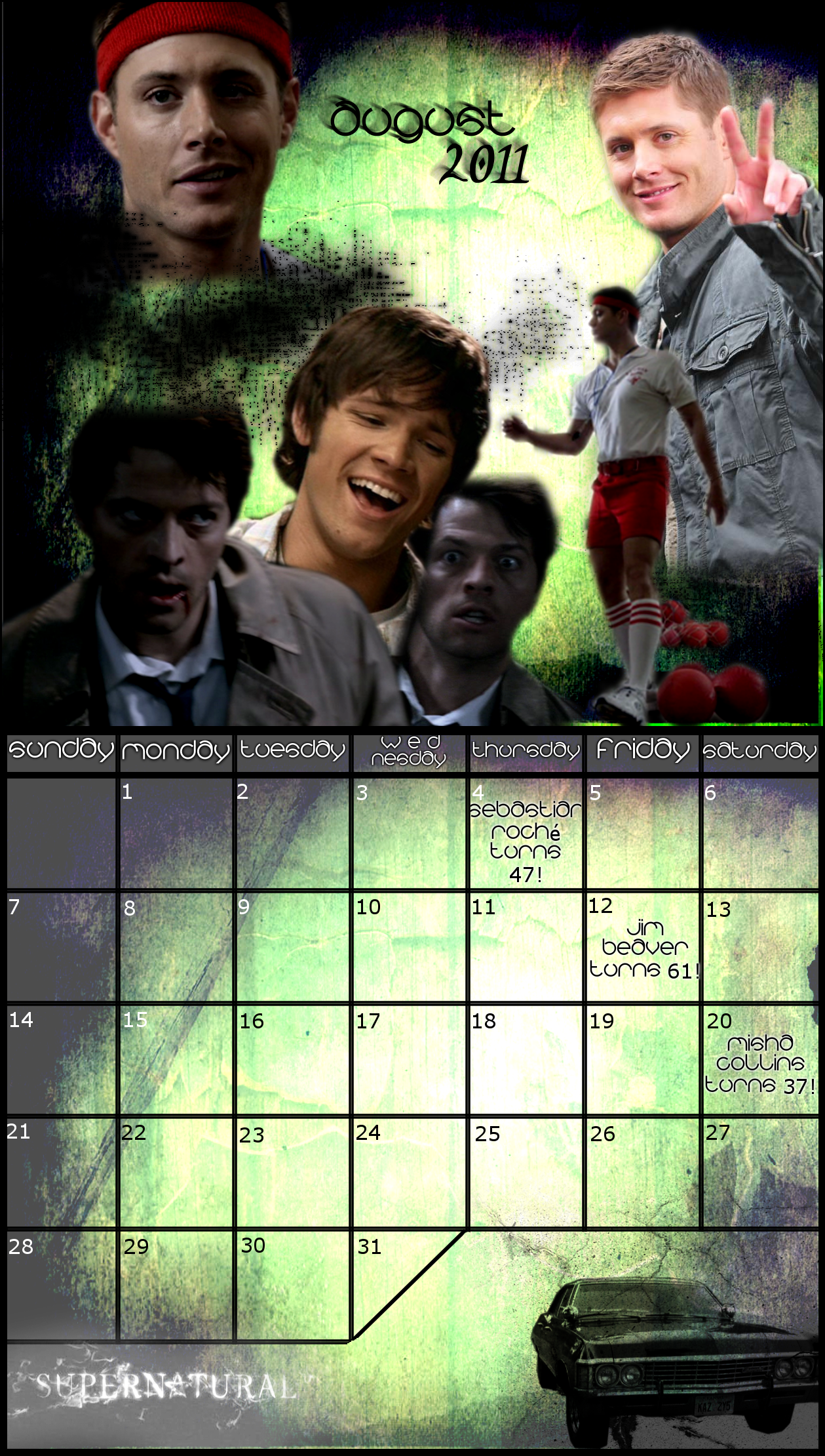 August 2011 Calendar - SPN