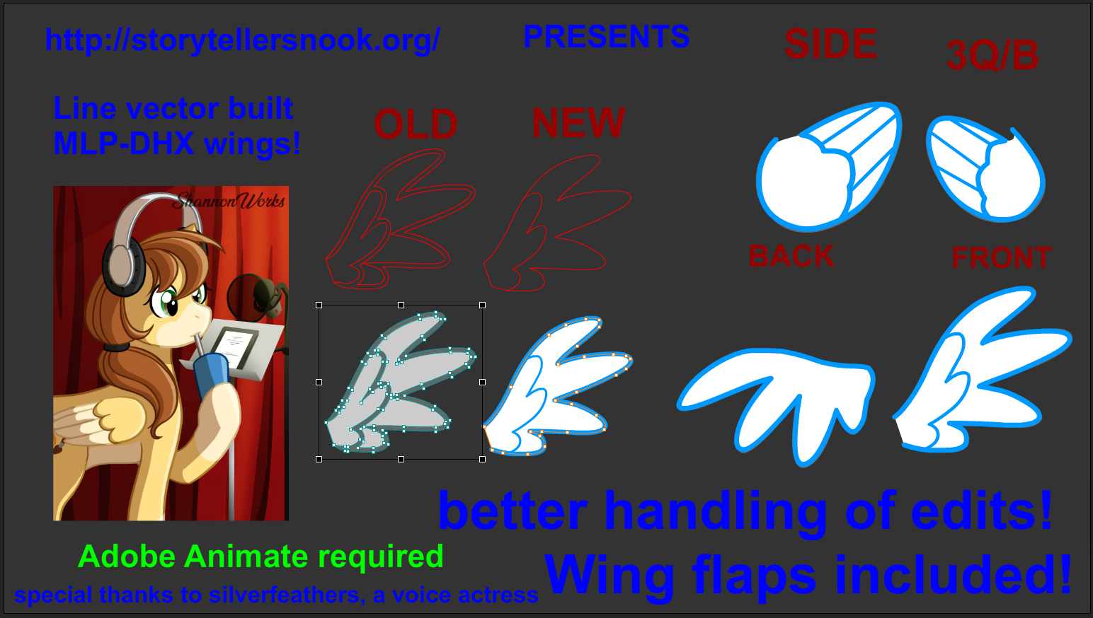 Adobe animate puppet rig add-on for mare Wings by age3rcm on DeviantArt