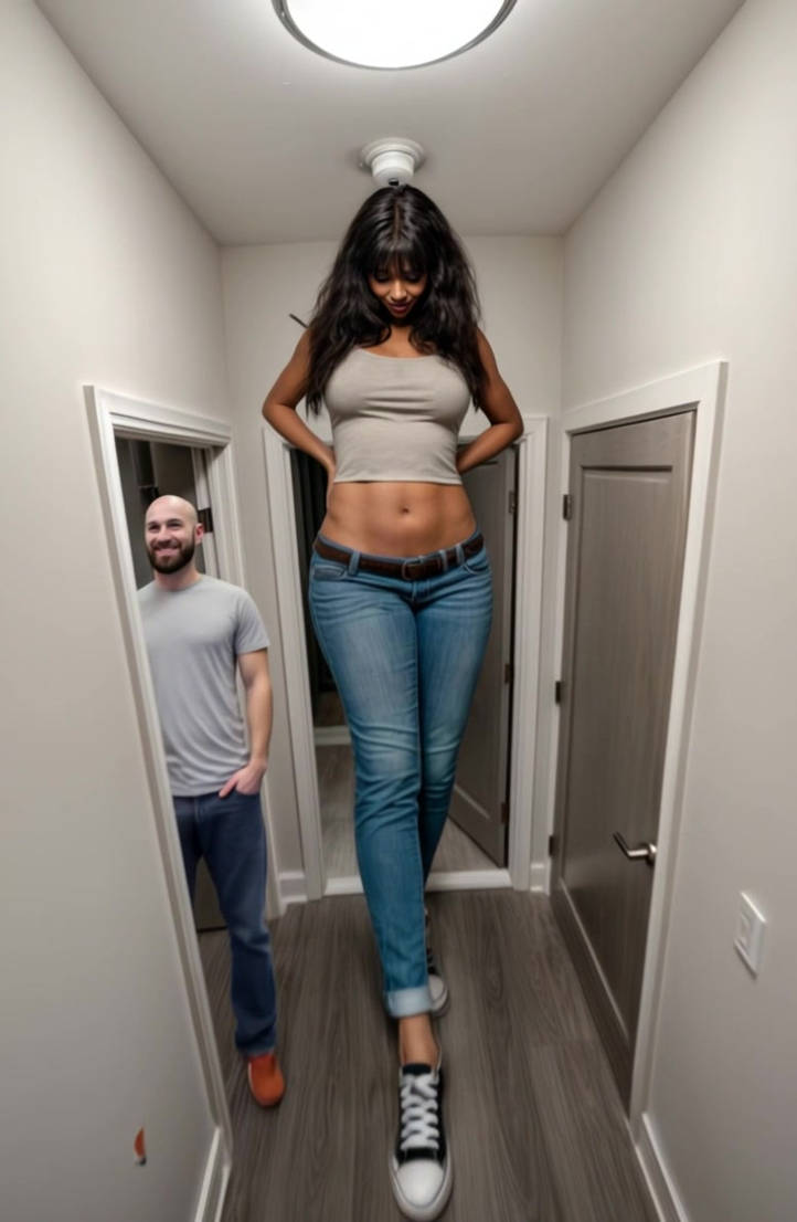 Normal-Height Perspective Looking at a Tall Girl by SheHuge on DeviantArt