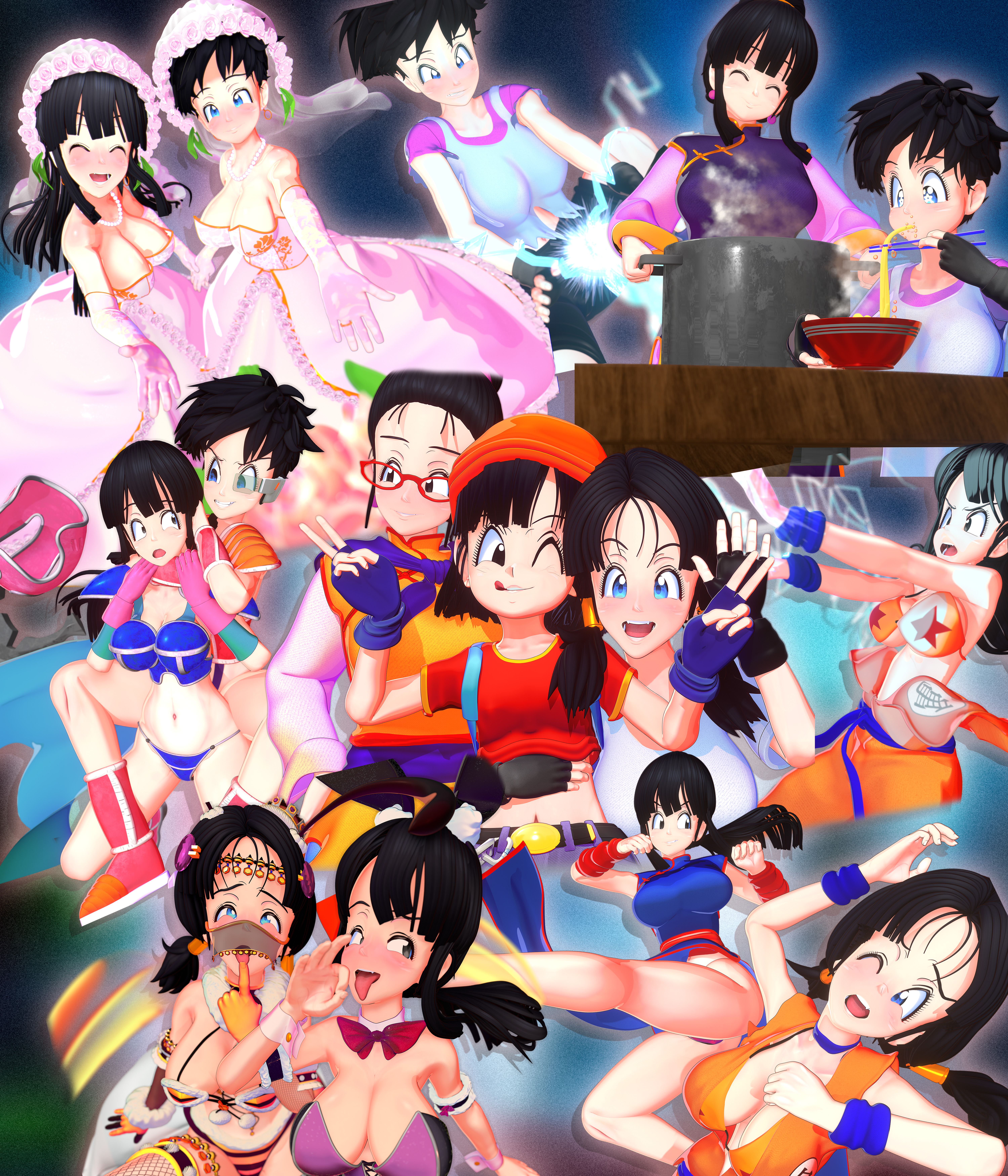 OUTDATED Chichi and Videl Dragon Ball 3D Model