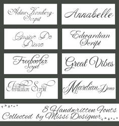 Handwritten fonts collected by MissiDesigner