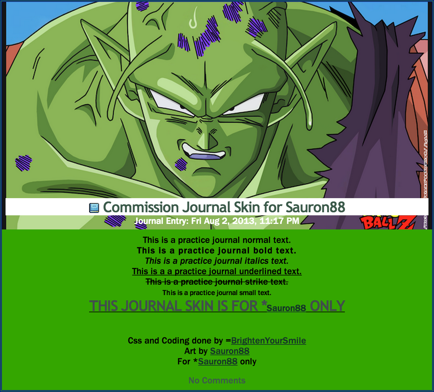 Commission Journal Skin for Sauron88