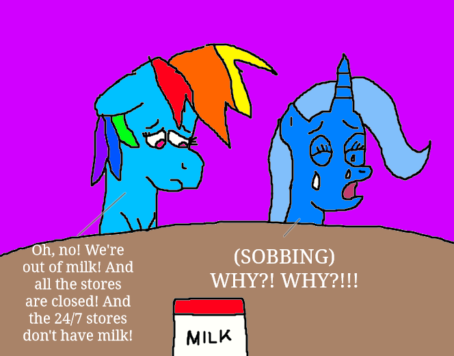 Out of Milk for Rainbow Dash and Trixie...