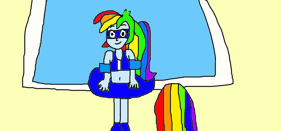Equestrian Rainbow Dash at the Pool by MJEGameandComicFan89 on DeviantArt
