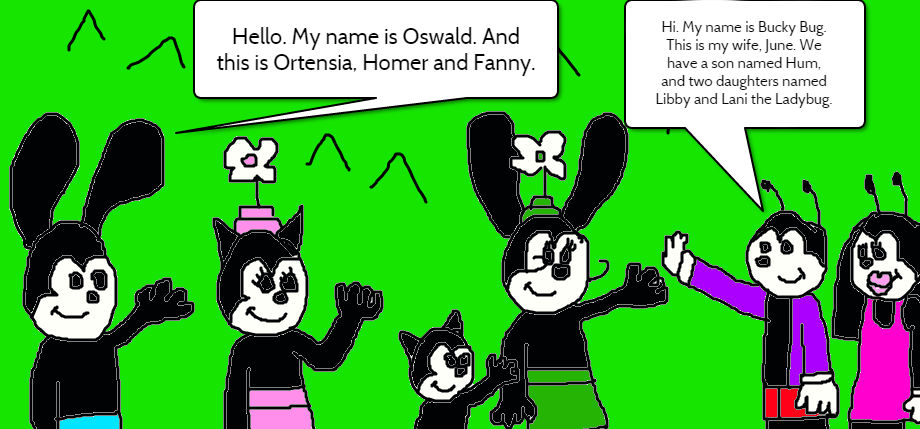 Oswald And Co Meeting Bucky And June By Mjegameandcomicfan On Deviantart