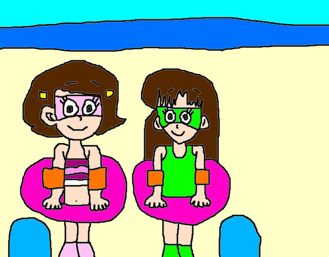 Laura and Kana at the Beach by MJEGameandComicFan89 on DeviantArt